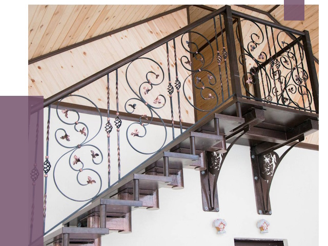 Кованые лестницы в Донском от 79030 руб. под ключ