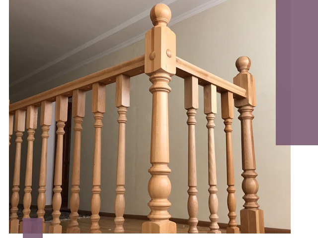 Деревянные перила на заказ в Донском: монтаж и изготовление