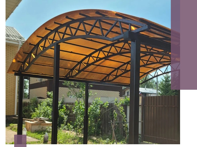 Изготовление навесов под ключ в Донском из качественных материалов