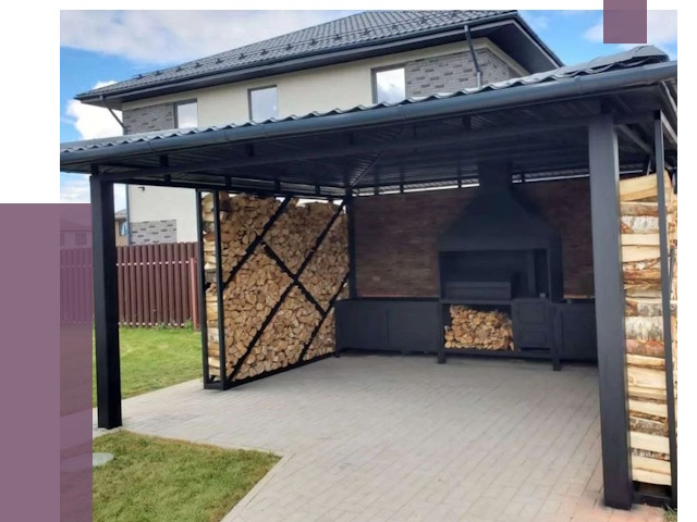 Навесы для барбекю в Донском от 12614 руб. под ключ | ПРОЛЁТ-Днс