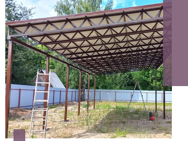 Односкатные навесы под ключ в Донском — изготовление и монтаж