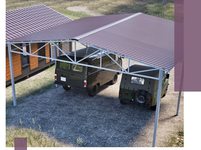 Двускатные навесы под ключ в Донском — изготовление и монтаж