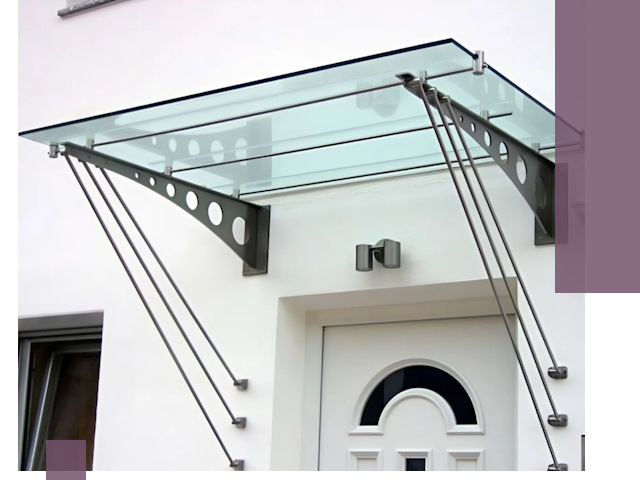 Козырьки над входом под ключ в Донском — изготовление и монтаж