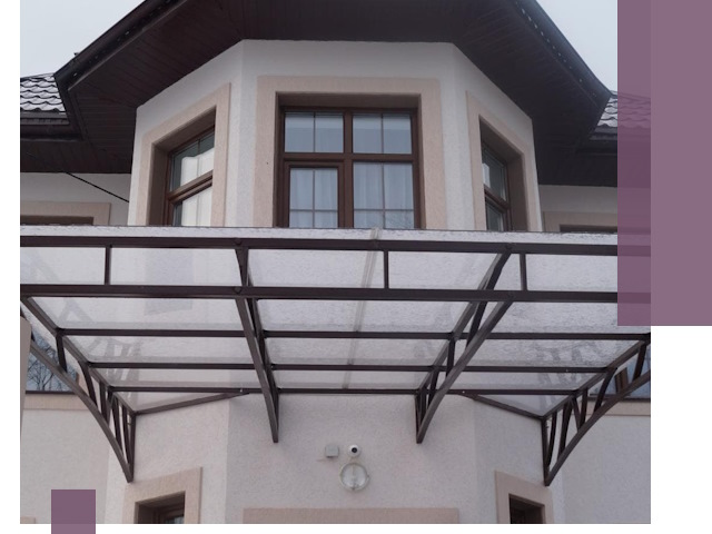 Козырьки из поликарбоната под ключ в Донском