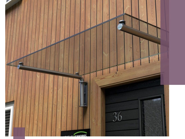 Стеклянные козырьки на входы и фасады в Донском