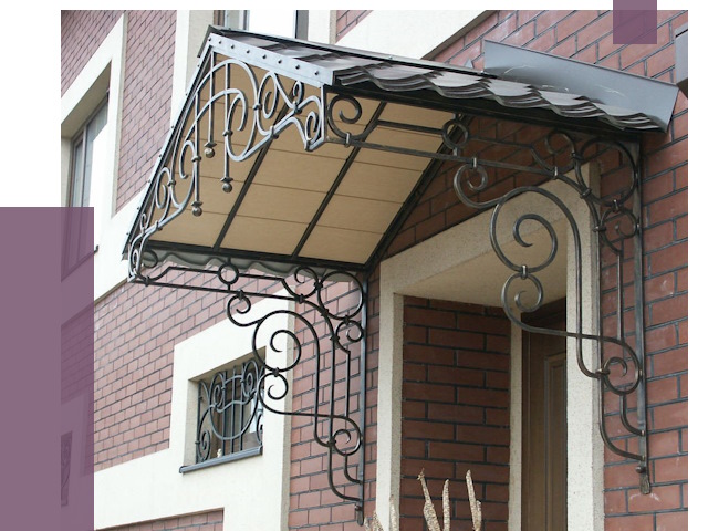 Двускатные козырьки в Донском под ключ от 12665 руб.