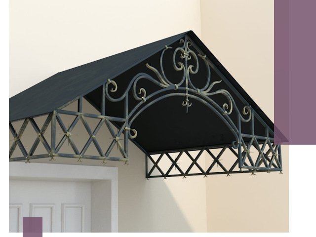 Двускатные металлические козырьки под ключ в Донском