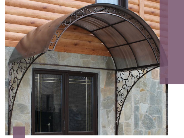 Арочные козырьки под ключ в Донском: изготовление и монтаж